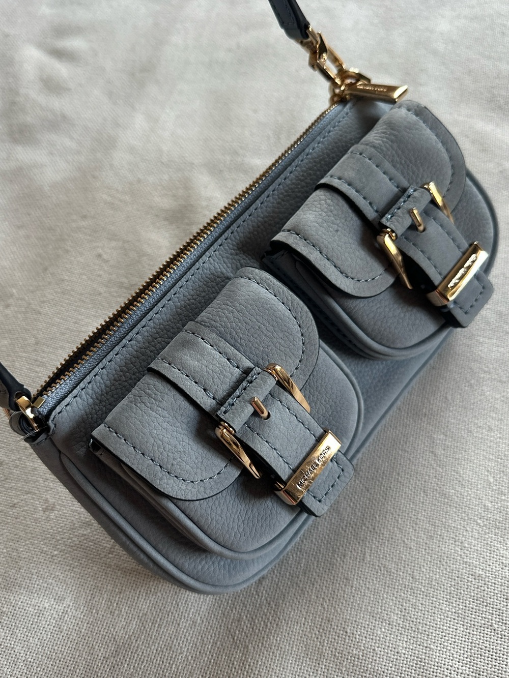 NWOT MICHAEL KORS Zoe Small Suede Convertible Pochette in Chambray Blue - Picture 11 of 11